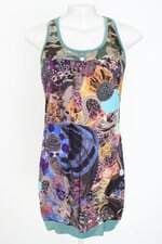 vestido custo barcelona feminino estampado com paetê