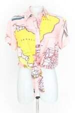camisa cardigan feminina rosa estampada