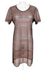 vestido clara assis feminino marrom com recortes