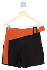 shorts bamboo feminino preto com faixa na cintura