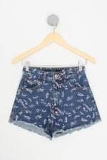 shorts jeans youcom feminino azul com silk