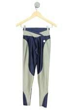calça legging feminina bicolor com recortes