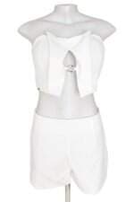 conjunto duas peças feminino branco com aplique e bojo