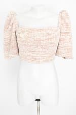 cropped bobô feminino bege com forro