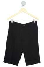 bermuda feminina preta com barra italiana