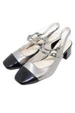 slingback constance feminino prata com recortes