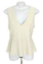 blusa Le Lis Blanc feminina bege com peplum e strass
