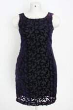 vestido Amissima feminino bicolor com flocado e forro