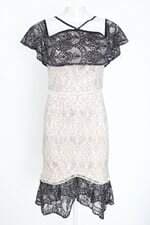 vestido aramodu feminino bicolor com babado e forro