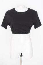 cropedMy Favorite Things feminino preto com faixa na cintura