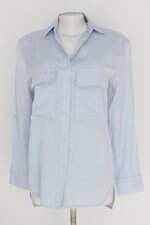 camisa amaro feminina azul com barra mullet