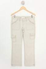 calça de sarja Abercrombie & Fitch feminina bege