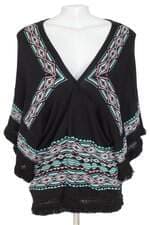 kimono YouCom feminino preto com franja e silk