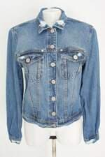 jaqueta jeans claudia rabelo feminina azul