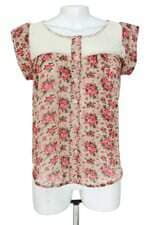 camisa opção feminina estampada com renda