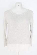 blusa Abercrombie & Fitch feminina cinza com barra mullet e recortes