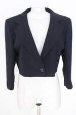 blazer maxmara feminino azul com forro