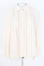 camisa Zara feminina bege com pregas