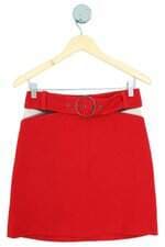 saia NK Store feminina vermelha com cinto