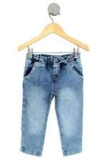 calça jeans milon kids azul com cós com elástico