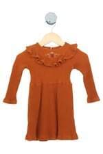 vestido nutti kids marrom com babado