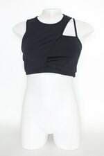top esportivo C&A feminino preto com recortes