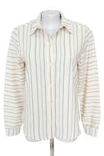 camisa Maria Filó feminina off white com listras