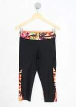 calça legging C&A feminina preta com recortes
