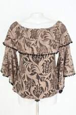 blusa tonâge feminina marrom com forro e sobreposição