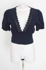 blusa C&A feminina azul com renda