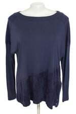 blusa Renner feminina roxa com barra mullet e recortes