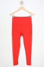 calça legging Adidas feminina vermelha com recortes e silk