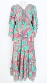 vestido feminino estampado com ajuste por elástico