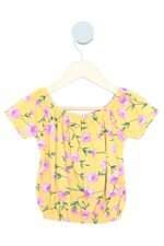 blusa kids amarela floral