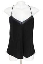 regata Zara feminina preta com renda