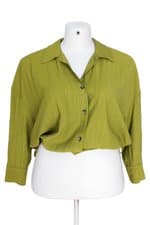 camisa Zara feminina verde
