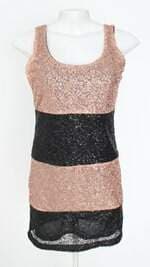 vestido feminino miss joy bicolor com forro