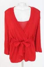 conjunto duas peças Mara Mac feminino vermelho com faixa na cintura e silk