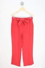 calça de tecido Fillity feminina rosa com faixa na cintura