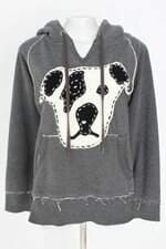 blusa de moletom trafaluc feminina cinza com aplique