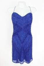 vestido aidan mattox feminino azul com forro