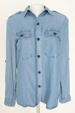camisa jeans zara feminina azul