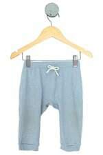 calça de tecido tilly baby kids azul com bordado e cós com elástico