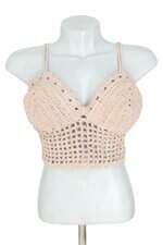 cropped  de tricô feminino bege