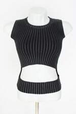 blusa gloria coelho feminina preta com recortes