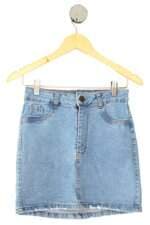 saia jeans plata latina feminina azul