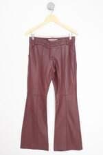 calça de couro cris barros feminina vermelha