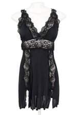 camisola aimê feminina preta com renda