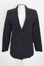 blazer ksv feminino azul listrado com forro