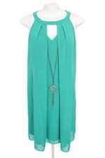 vestido gregory feminino verde com corrente e pregas